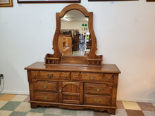 Load image into Gallery viewer, Vintage Triple Dresser With Mirror By Dixie Furniture - 8 Drawers