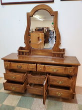 Load image into Gallery viewer, Vintage Triple Dresser With Mirror By Dixie Furniture - 8 Drawers