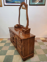 Load image into Gallery viewer, Vintage Triple Dresser With Mirror By Dixie Furniture - 8 Drawers