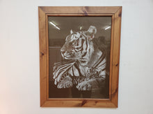 Load image into Gallery viewer, Vintage Tiger With Cub Print In Frame