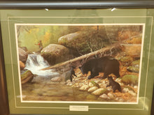 Load image into Gallery viewer, A Good Catch - Print In Frame By Hayden Lambson - Bear With Cubs