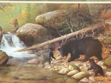 Load image into Gallery viewer, A Good Catch - Print In Frame By Hayden Lambson - Bear With Cubs