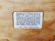 Load image into Gallery viewer, Vintage Penn State Football Wooden Wall Plaque Clock By Emdur Metal Products