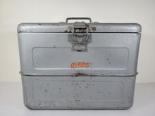 Load image into Gallery viewer, Vintage Holiday Ice Chest Cooler With Bottle Opener and Ice Pick