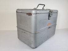 Load image into Gallery viewer, Vintage Holiday Ice Chest Cooler With Bottle Opener and Ice Pick