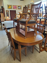 Load image into Gallery viewer, Vintage Dining Table Set With 6 Chairs and 2 Extension Leaves By Thomasville Furniture