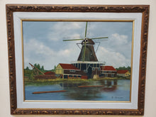Load image into Gallery viewer, Windmill Landscape Oil On Board - R Maguire