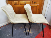 Load image into Gallery viewer, Pair White Modern Mid Century Modern Style Faux Leather Side Chairs