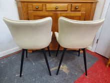 Load image into Gallery viewer, Pair White Modern Mid Century Modern Style Faux Leather Side Chairs