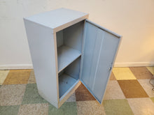 Load image into Gallery viewer, Vintage White Metal Storage Cabinet With 2 Shelves