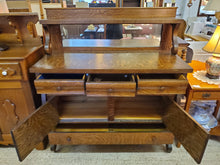 Load image into Gallery viewer, Antique Tiger Oak Empire Sideboard Buffet Server