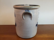 Load image into Gallery viewer, Vintage Rockdale Union Stoneware Salt Glazed Crock With Lid - Cobalt Blue Flour Decanter