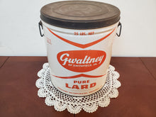 Load image into Gallery viewer, Vintage Gwaltney Of Smithfield VA Pure Lard Can With Wire Bail Handles