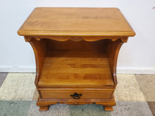 Load image into Gallery viewer, Vintage Solid Maple Nightstand - By Kling Furniture - One Drawer - Open Shelf