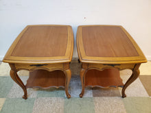 Load image into Gallery viewer, Pair Vintage French Provincial End Tables With Drawers