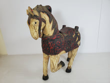 Load image into Gallery viewer, Vintage Hand Carved Wooden Horse Figurine - Prancing – Painted