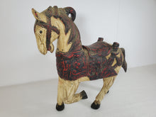 Load image into Gallery viewer, Vintage Hand Carved Wooden Horse Figurine - Prancing – Painted