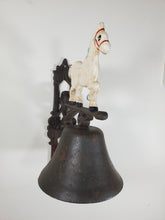 Load image into Gallery viewer, Antique Cast Iron Horse Dinner Bell Wall Mount