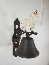 Load image into Gallery viewer, Antique Cast Iron Horse Dinner Bell Wall Mount