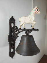 Load image into Gallery viewer, Antique Cast Iron Horse Dinner Bell Wall Mount