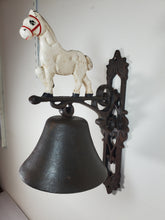 Load image into Gallery viewer, Antique Cast Iron Horse Dinner Bell Wall Mount