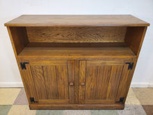 Load image into Gallery viewer, Vintage 2 Door Oak Console Cabinet Bookshelf