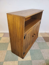 Load image into Gallery viewer, Vintage 2 Door Oak Console Cabinet Bookshelf