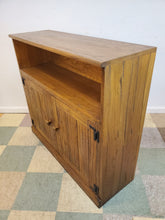 Load image into Gallery viewer, Vintage 2 Door Oak Console Cabinet Bookshelf