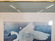 Load image into Gallery viewer, Bart Forbes White Swan Landing On A Glassy Lake - Poster In Frame