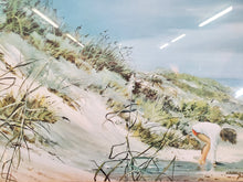 Load image into Gallery viewer, Vintage Carolyn Blish Print In Frame – Girl At the Beach