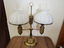 Load image into Gallery viewer, Vintage Student Lamp With Double Globe – 3 Way Switches Operating Separately