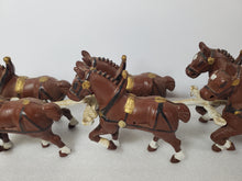 Load image into Gallery viewer, Vintage Cast Iron Clydesdale Horses – Wagon – Barrels – Men and Dog