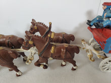 Load image into Gallery viewer, Vintage Cast Iron Clydesdale Horses – Wagon – Barrels – Men and Dog