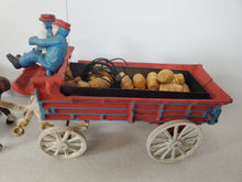 Load image into Gallery viewer, Vintage Cast Iron Clydesdale Horses – Wagon – Barrels – Men and Dog