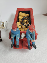Load image into Gallery viewer, Vintage Cast Iron Clydesdale Horses – Wagon – Barrels – Men and Dog
