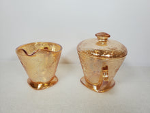 Load image into Gallery viewer, Vintage Jeanette Glass Floragold Louisa Sugar Bowl and Creamer