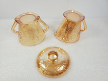 Load image into Gallery viewer, Vintage Jeanette Glass Floragold Louisa Sugar Bowl and Creamer