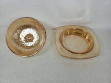 Load image into Gallery viewer, Vintage Jeannette Glass Louisa Floragold Covered Dish