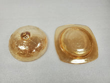 Load image into Gallery viewer, Vintage Jeannette Glass Louisa Floragold Covered Dish