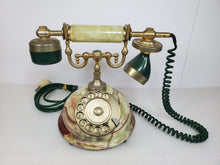 Load image into Gallery viewer, Vintage Italian Telcer Rotary Telephone - Onyx and Brass