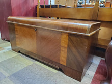 Load image into Gallery viewer, Vintage Art Deco Blanket Chest With Storage Tray - Lock Removed