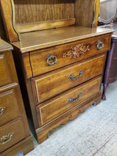 Load image into Gallery viewer, Vintage 3 Drawer Chest Of Drawers With Hutch Top Bookshelf By Lea Furniture