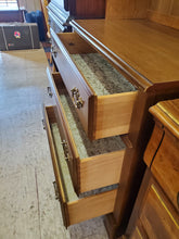 Load image into Gallery viewer, 3 Drawer Dresser With Hutch Top Bookshelf Cabinet By Bassett Furniture