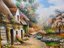 Load image into Gallery viewer, Vintage Oil On Canvas Painting - Cottage Scene By Rik Boren