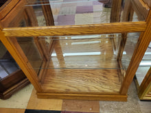 Load image into Gallery viewer, Vintage Oak Curio Display Cabinet With Beveled Glass and Lights By Creations Furniture