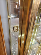 Load image into Gallery viewer, Vintage Brass Curio Display Cabinet With Lights