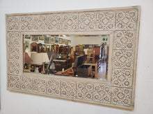 Load image into Gallery viewer, Vintage French Country Pressed Metal Wall Hung Mirror With Beveled Glass