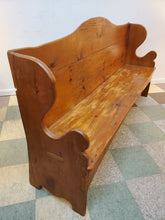 Load image into Gallery viewer, Antique Pine High Back Porch Bench