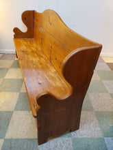Load image into Gallery viewer, Antique Pine High Back Porch Bench
