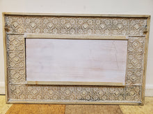 Load image into Gallery viewer, Vintage French Country Pressed Metal Wall Hung Mirror With Beveled Glass